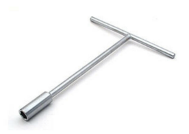 BIHR T-Handle Socket Key 17mm Satin Chrome