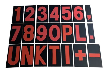 Pitbord losse set cijfers XXL (zwart/fluor geel)