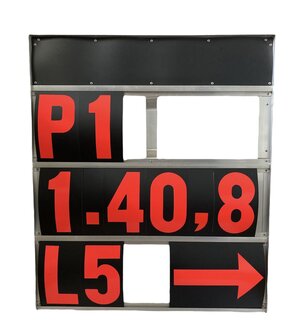 Pitbord 3 rijen (zwart/fluor rood)