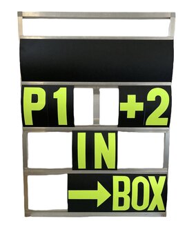 Pitbord 4 rijen GP (zwart/fluor geel)