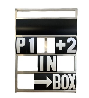 Pitbord 4 rijen GP (zwart/wit)