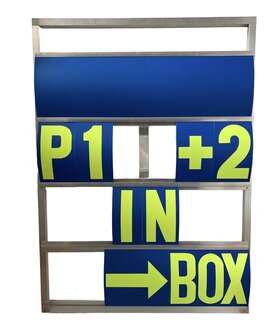 Pitbord 4 rijen GP (blauw/fluor geel)
