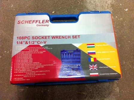Scheffler 108pc socket wrench set 1/4&#039;&#039; &amp; 1/2&#039;&#039;Cr-V