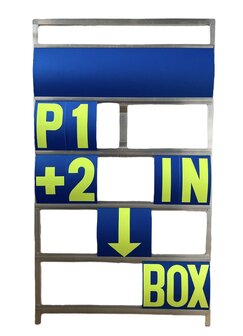 Pitbord 5 rijen GP (blauw/fluor geel)