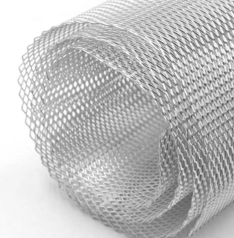 Gaas 6mm x 12mm / 100cm x 33cm (zilver)