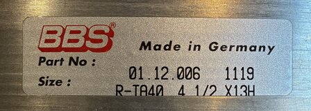 BBS Velgdeel buiten 4.5 x 13'' gebruikt (2)
