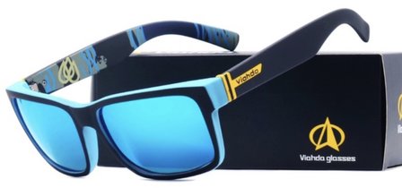 Viahda zonnebril blauw/zwart/geel
