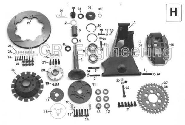 LCR Wheel peg compleet (F11/G18/H21)