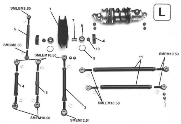 LCR tie rod bar (L11)