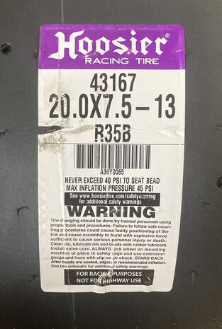 Hoosier 20.0X7.5 - 13 R35B 43167 F2 slick zij
