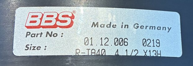 BBS Velgdeel buiten 4.5 x 13'' zwart gebruikt (1)