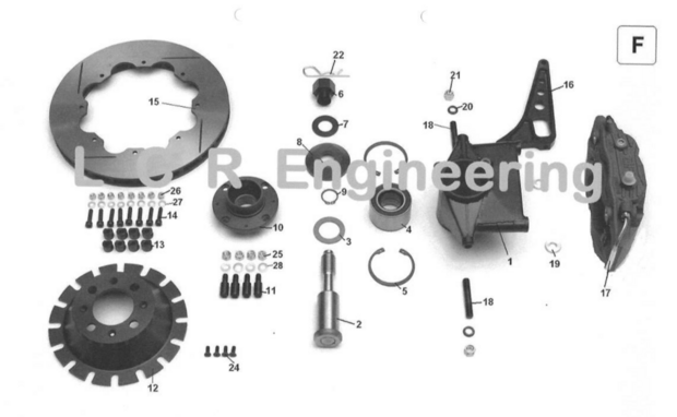 Sidecarshop LCR/ARS Brake Bell voor 70/75 vliegtuig aluminium incl. floaters (F12)