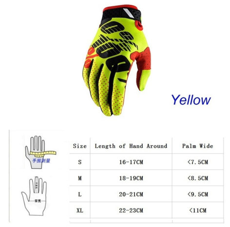 100% Racing Handschoenen (geel)