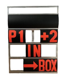 Pitbord 4 rijen GP (zwart/fluor rood)